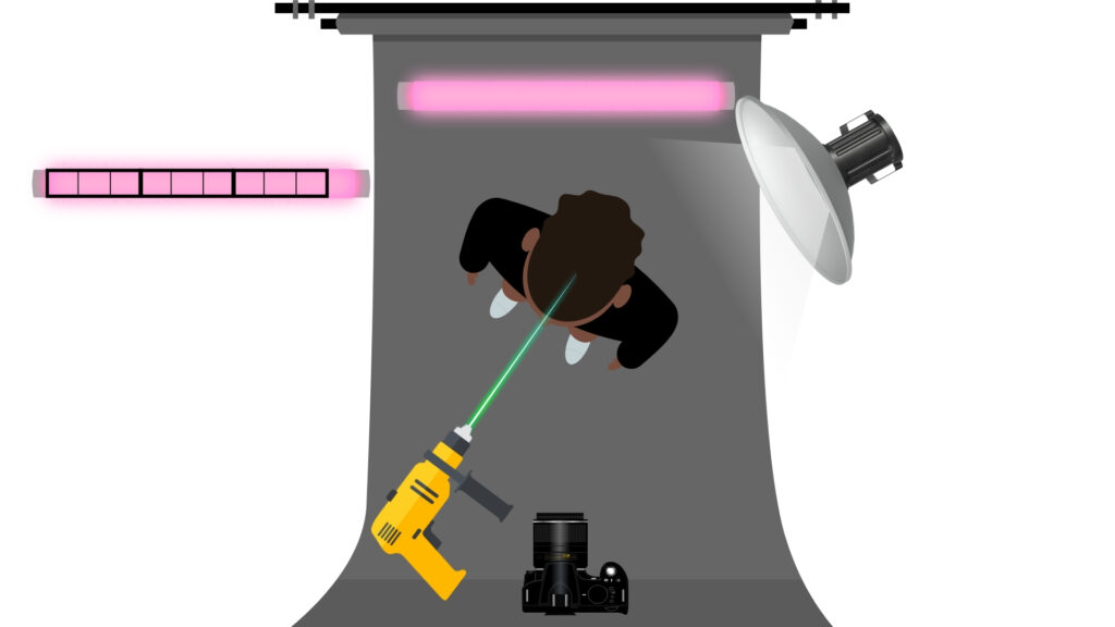 lighting with laser portrait